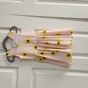 NWT Dot Dot Smile Pink with Yellow Sun Flowers Tank Top Twirl Dress